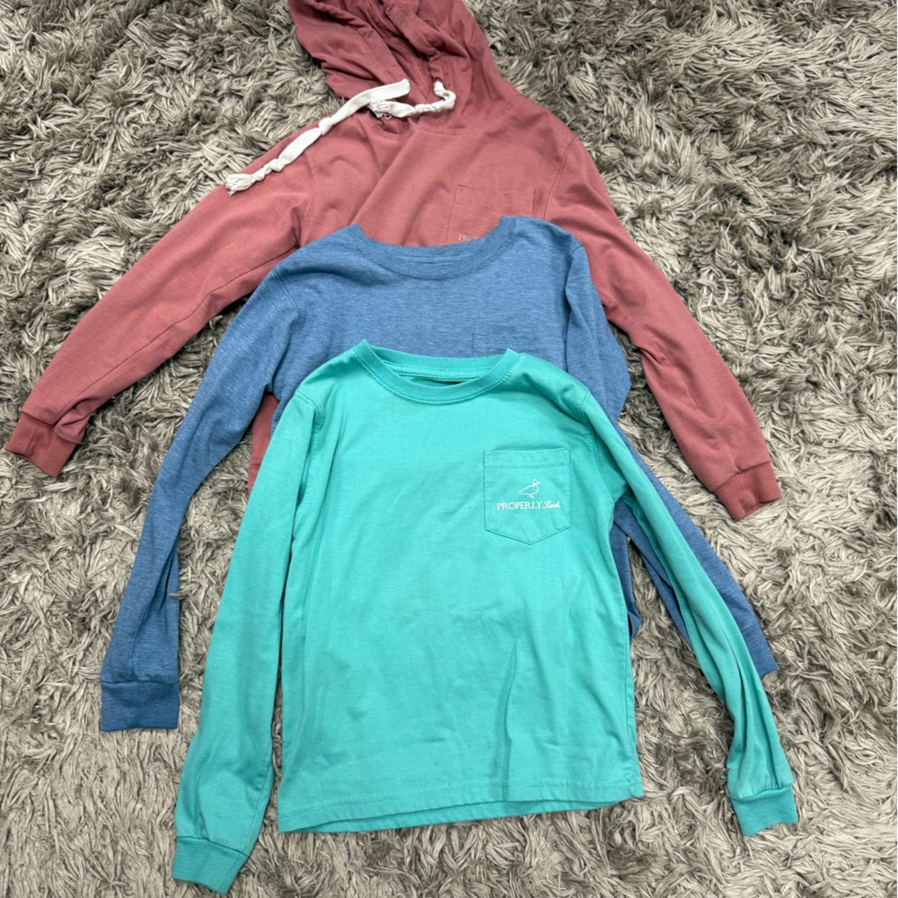 Set of 3 properly tied boys shirts